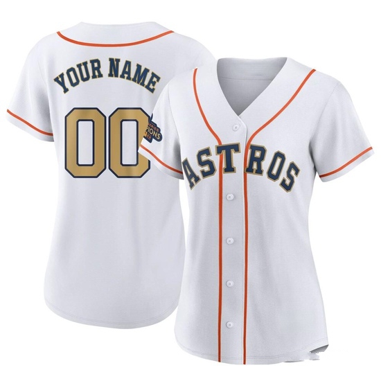 Women's Custom Houston Astros Authentic Gold White 2023 Collection Jersey