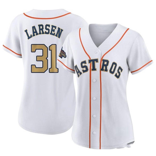 Women's Don Larsen Houston Astros Replica Gold White 2023 Collection Jersey