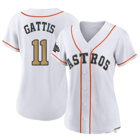 Women's Evan Gattis Houston Astros Replica Gold White 2023 Collection Jersey