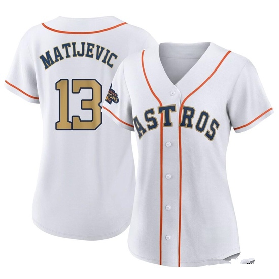 Women's J.J. Matijevic Houston Astros Authentic Gold White 2023 Collection Jersey