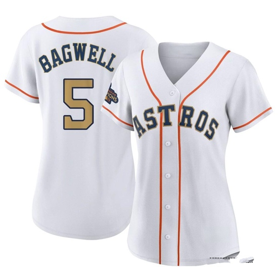 Women's Jeff Bagwell Houston Astros Replica Gold White 2023 Collection Jersey