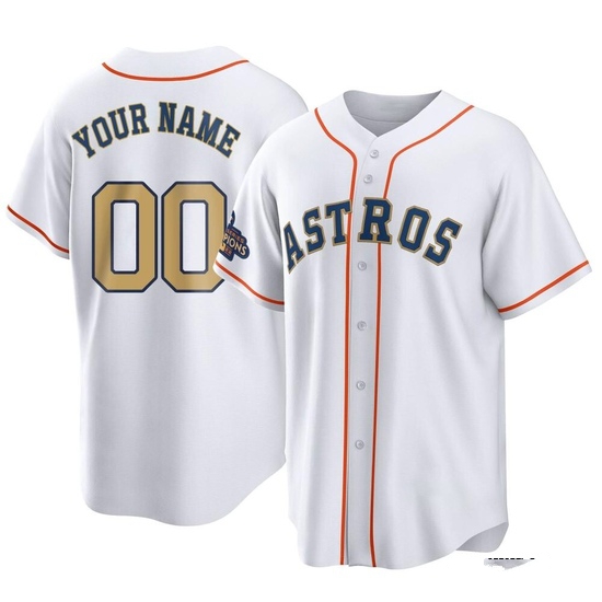 Youth Custom Houston Astros Replica Gold White 2023 Collection Jersey
