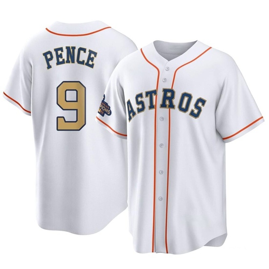 Youth Hunter Pence Houston Astros Replica Gold White 2023 Collection Jersey