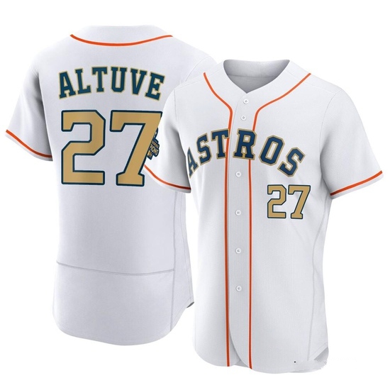 Men's Jose Altuve Houston Astros Authentic Gold White 2023 Collection Jersey