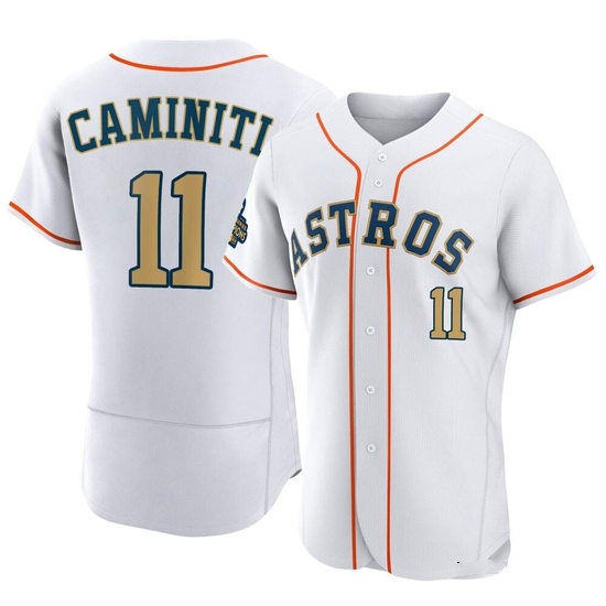 Men's Ken Caminiti Houston Astros Authentic Gold White 2023 Collection Jersey