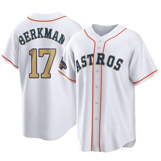 Men's Lance Berkman Houston Astros Replica Gold White 2023 Collection Jersey