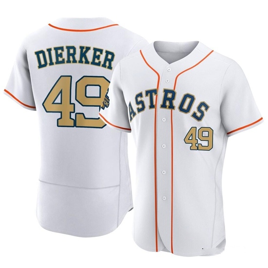 Men's Larry Dierker Houston Astros Authentic Gold White 2023 Collection Jersey
