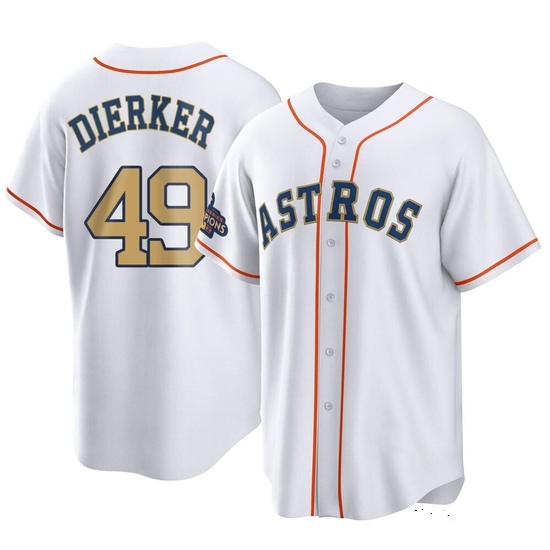 Men's Larry Dierker Houston Astros Replica Gold White 2023 Collection Jersey