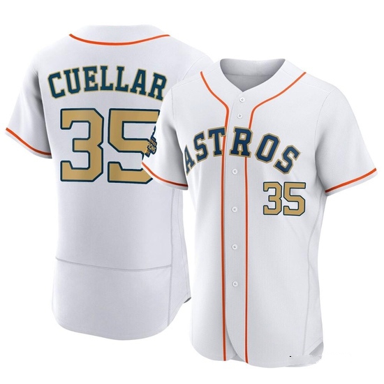Men's Mike Cuellar Houston Astros Authentic Gold White 2023 Collection Jersey