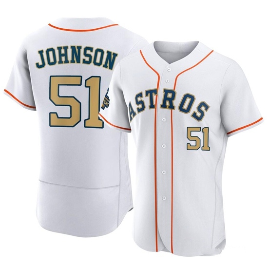 Men's Randy Johnson Houston Astros Authentic Gold White 2023 Collection Jersey
