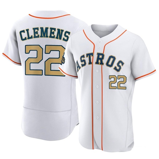 Men's Roger Clemens Houston Astros Authentic Gold White 2023 Collection Jersey