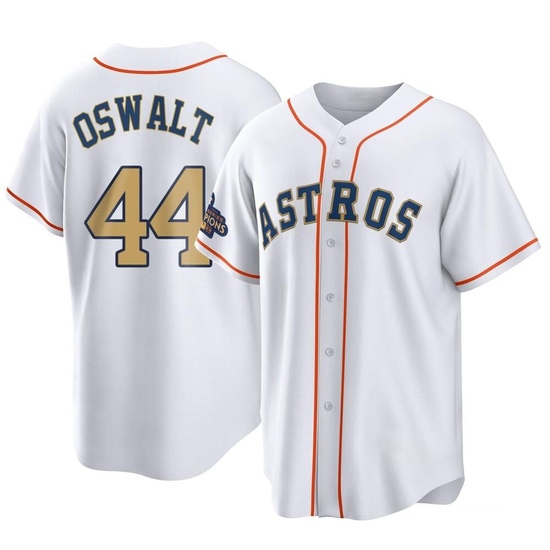 Men's Roy Oswalt Houston Astros Replica Gold White 2023 Collection Jersey