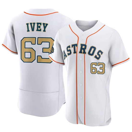 Men's Tyler Ivey Houston Astros Authentic Gold White 2023 Collection Jersey