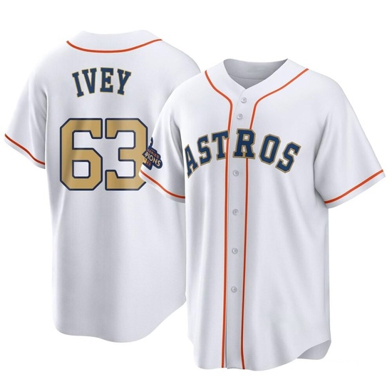 Men's Tyler Ivey Houston Astros Replica Gold White 2023 Collection Jersey