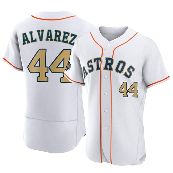 Men's Yordan Alvarez Houston Astros Authentic Gold White 2023 Collection Jersey