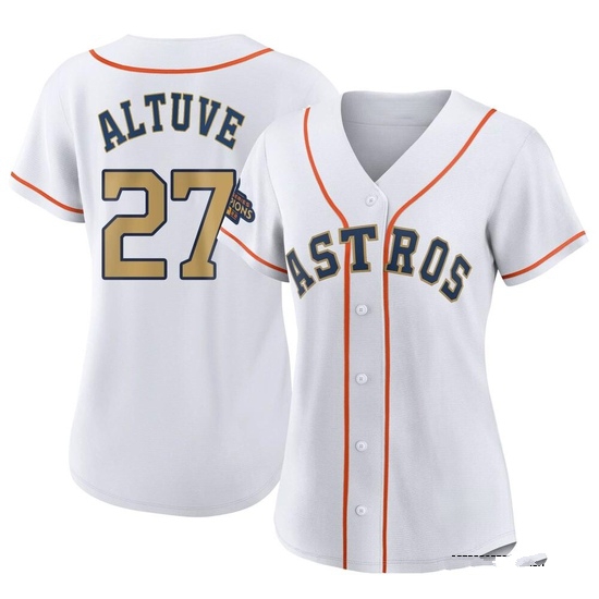 Women's Jose Altuve Houston Astros Authentic Gold White 2023 Collection Jersey