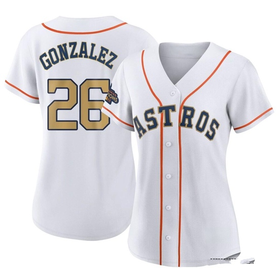 Women's Luis Gonzalez Houston Astros Replica Gold White 2023 Collection Jersey