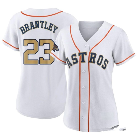 Women's Michael Brantley Houston Astros Authentic Gold White 2023 Collection Jersey
