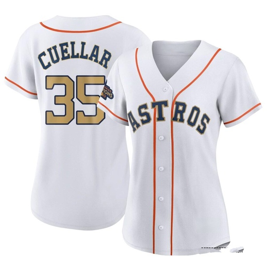 Women's Mike Cuellar Houston Astros Replica Gold White 2023 Collection Jersey