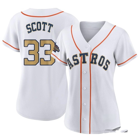 Women's Mike Scott Houston Astros Replica Gold White 2023 Collection Jersey