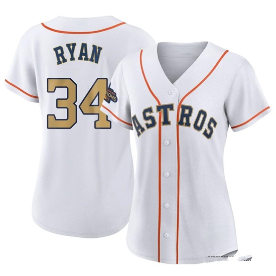 Women's Nolan Ryan Houston Astros Authentic Gold White 2023 Collection Jersey