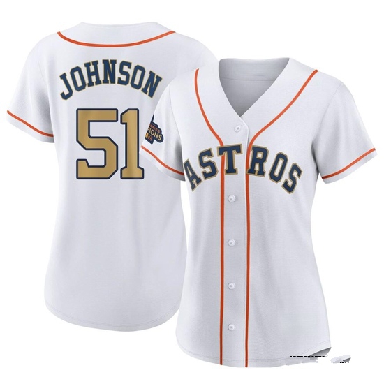 Women's Randy Johnson Houston Astros Authentic Gold White 2023 Collection Jersey