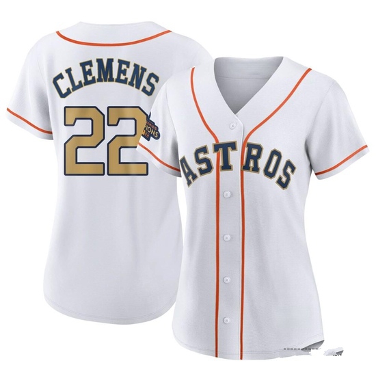 Women's Roger Clemens Houston Astros Authentic Gold White 2023 Collection Jersey