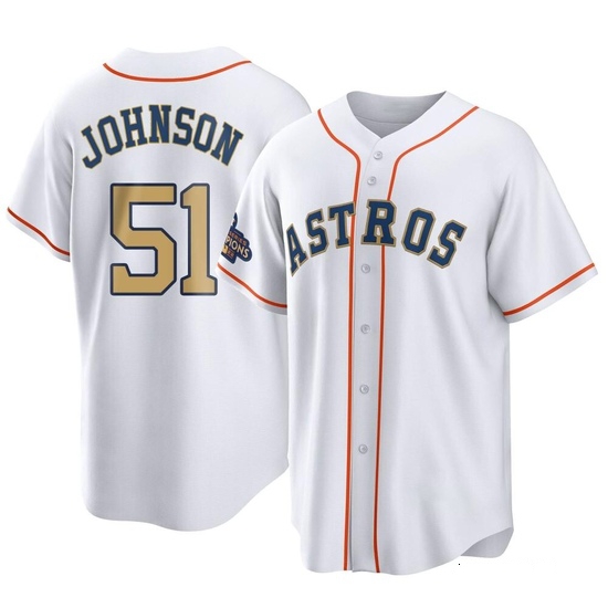 Youth Randy Johnson Houston Astros Replica Gold White 2023 Collection Jersey