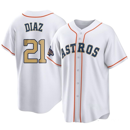 Youth Yainer Diaz Houston Astros Replica Gold White 2023 Collection Jersey