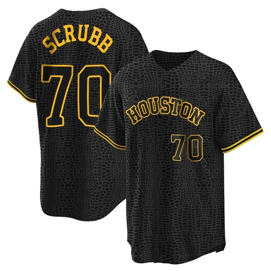 Men's Andre Scrubb Houston Astros Replica Black Snake Skin City Jersey