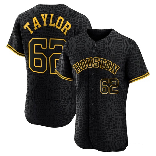 Men's Blake Taylor Houston Astros Authentic Black Snake Skin City Jersey