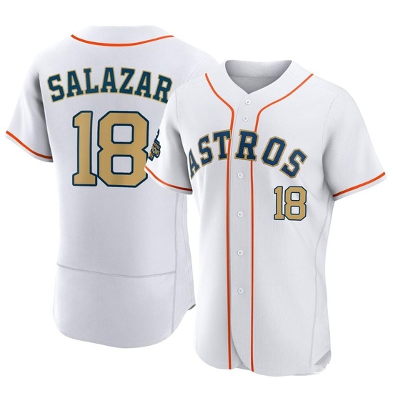 Men's Cesar Salazar Houston Astros Authentic Gold White 2023 Collection Jersey