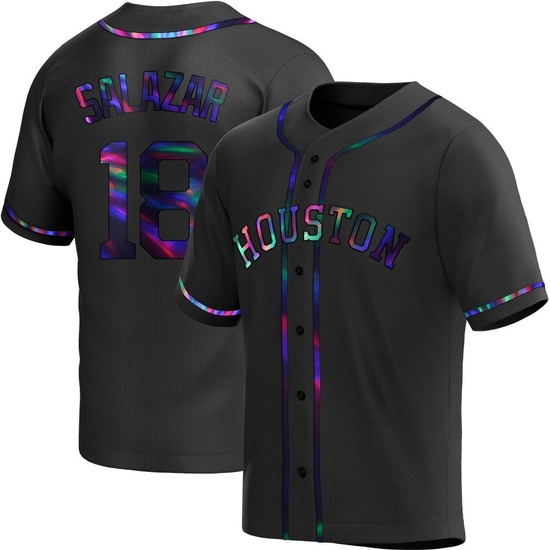 Men's Cesar Salazar Houston Astros Replica Black Holographic Alternate Jersey