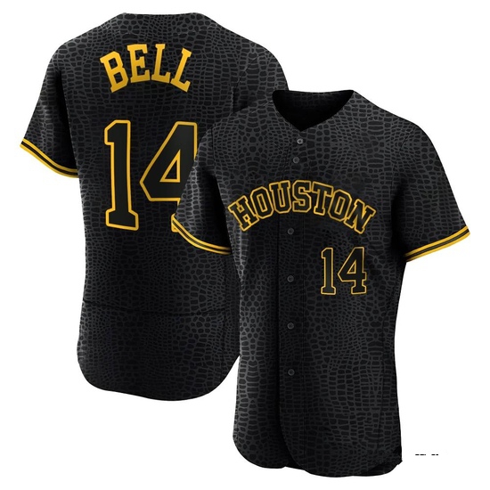 Men's Derek Bell Houston Astros Authentic Black Snake Skin City Jersey