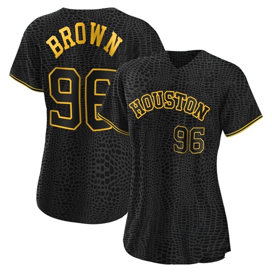 Women's Aaron Brown Houston Astros Replica Black Snake Skin City Jersey