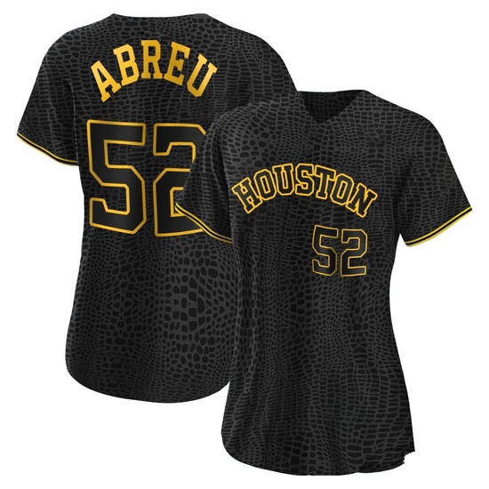 Women's Bryan Abreu Houston Astros Replica Black Snake Skin City Jersey