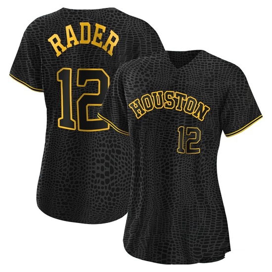 Women's Doug Rader Houston Astros Replica Black Snake Skin City Jersey