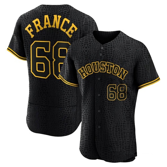 Men's J.P. France Houston Astros Authentic Black Snake Skin City Jersey