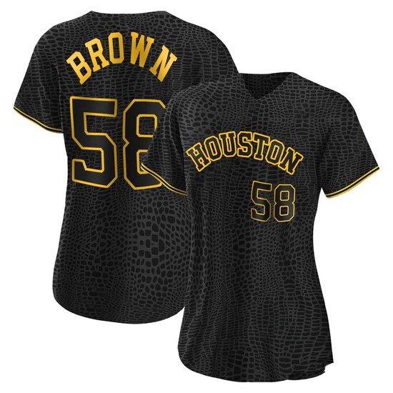 Women's Hunter Brown Houston Astros Authentic Black Snake Skin City Jersey