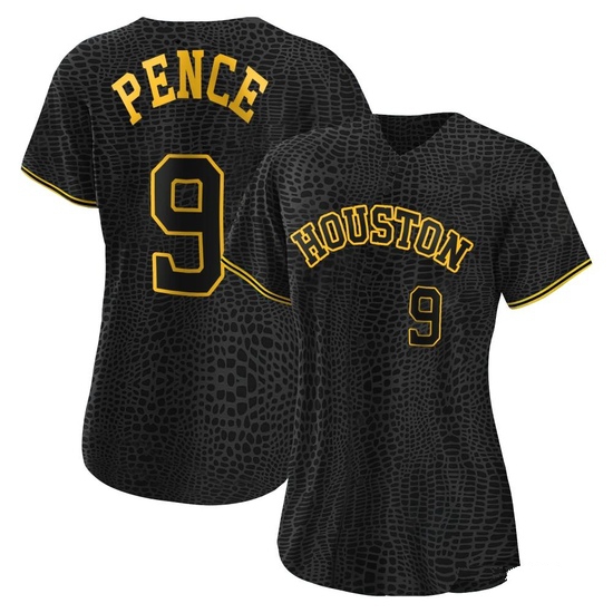 Women's Hunter Pence Houston Astros Authentic Black Snake Skin City Jersey