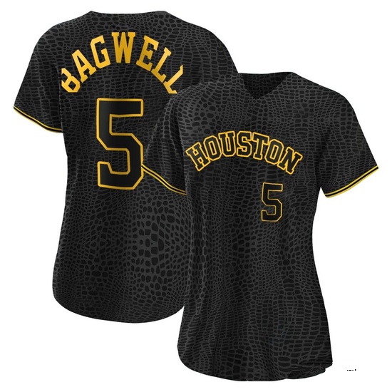 Women's Jeff Bagwell Houston Astros Replica Black Snake Skin City Jersey