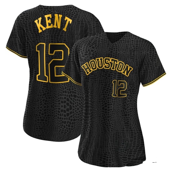 Women's Jeff Kent Houston Astros Replica Black Snake Skin City Jersey