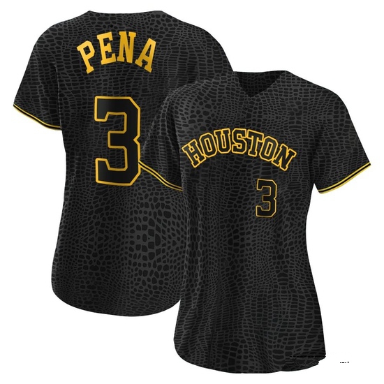 Women's Jeremy Pena Houston Astros Replica Black Snake Skin City Jersey