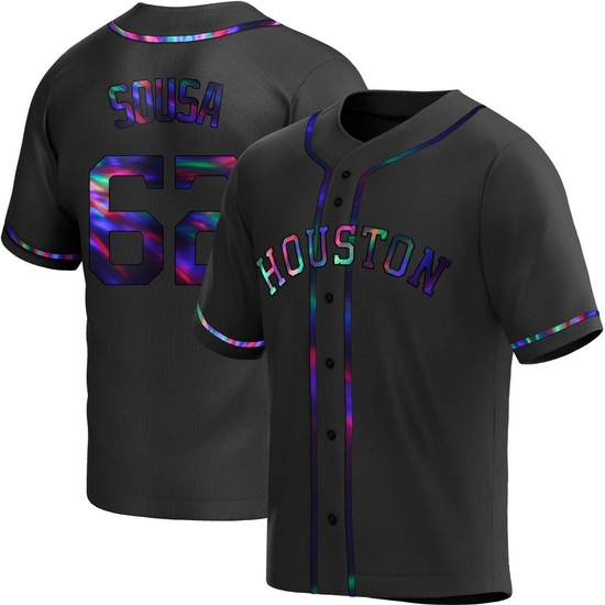 Men's Bennett Sousa Houston Astros Replica Black Holographic Alternate Jersey