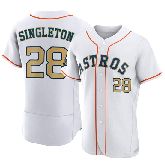 Men's Jon Singleton Houston Astros Authentic Gold White 2023 Collection Jersey