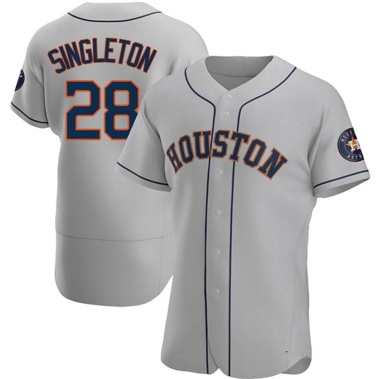 Men's Jon Singleton Houston Astros Authentic Gray Road Jersey