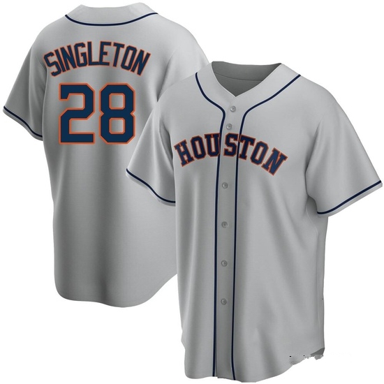 Men's Jon Singleton Houston Astros Replica Gray Road Jersey