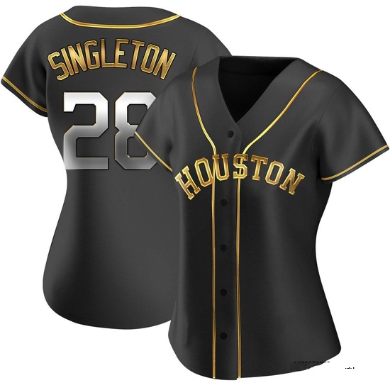 Women's Jon Singleton Houston Astros Replica Black Golden Alternate Jersey