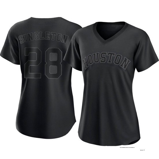 Women's Jon Singleton Houston Astros Replica Black Pitch Fashion Jersey
