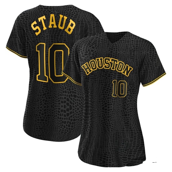 Women's Rusty Staub Houston Astros Replica Black Snake Skin City Jersey